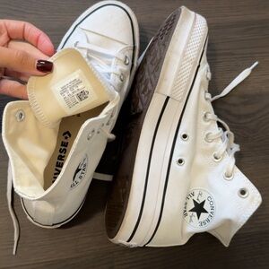 Converse White and Black High-Top Sneakers